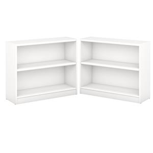 home square 2 shelf engineered wood bookcase set in pure white (set of 2)