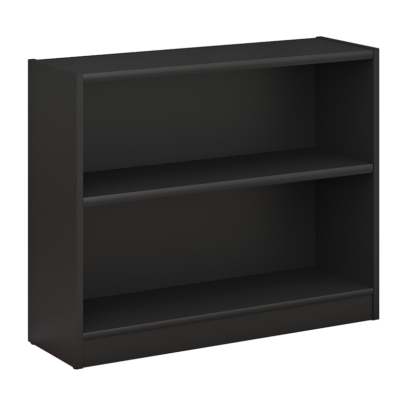 Home Square 2 Shelf Engineered Wood Bookcase Set in Classic Black (Set of 2)