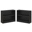 Home Square 2 Shelf Engineered Wood Bookcase Set in Classic Black (Set of 2)