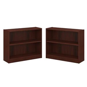 Home Square 2 Shelf Wood Bookcase Set in Vogue Cherry (Set of 2)