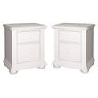 Home Square 2 Drawer Wood Night Stand Set in White (Set of 2)
