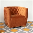 Home Square 2 Piece Swivel Velvet Accent Chair Set in Burnt Orange