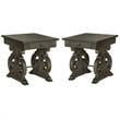 Home Square 1 Drawer Wood Top End Table Set in Peppercorn