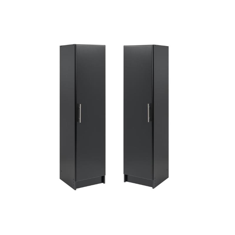 Home Square 2 Piece MDF Door Narrow Cabinet Set in Black