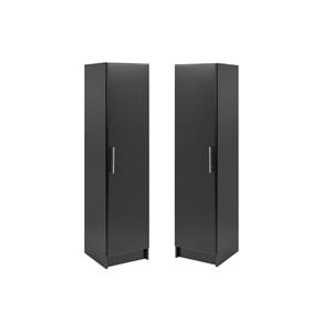 home square 2 piece mdf door narrow cabinet set in black