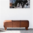 Home Square 2 Piece Genuine Leather Bench Set in Espresso Brown