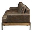 Home Square 2 Piece Leather Sofa Set in Oak and Distress Chocolate