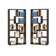 Home Square 2 Piece Modern Asymmetrical Bookcase Set in Cappuccino