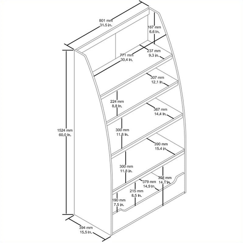 Home Square 4-shelf Wood Bookcase Set in White (Set of 2)