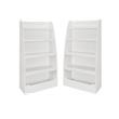 Home Square 4-shelf Wood Bookcase Set in White (Set of 2)
