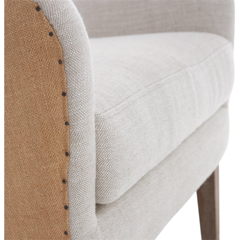 Home Square 2 Piece Fabric Wingback Chair Set in Two-Toned Beige