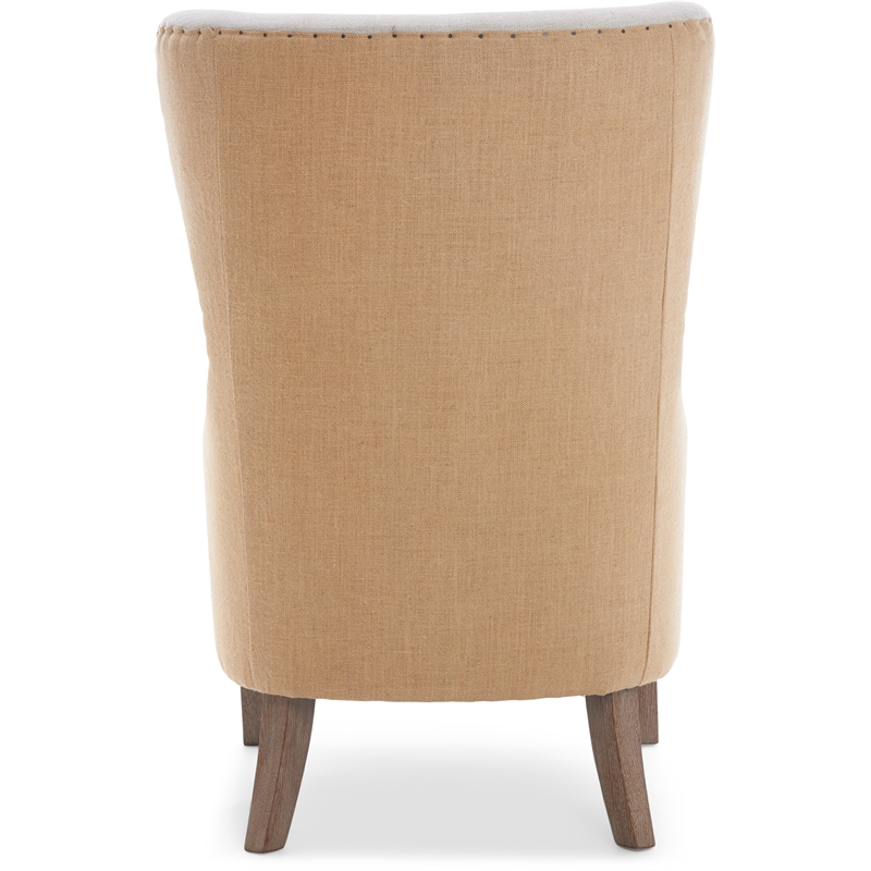 Home Square 2 Piece Fabric Wingback Chair Set in Two-Toned Beige