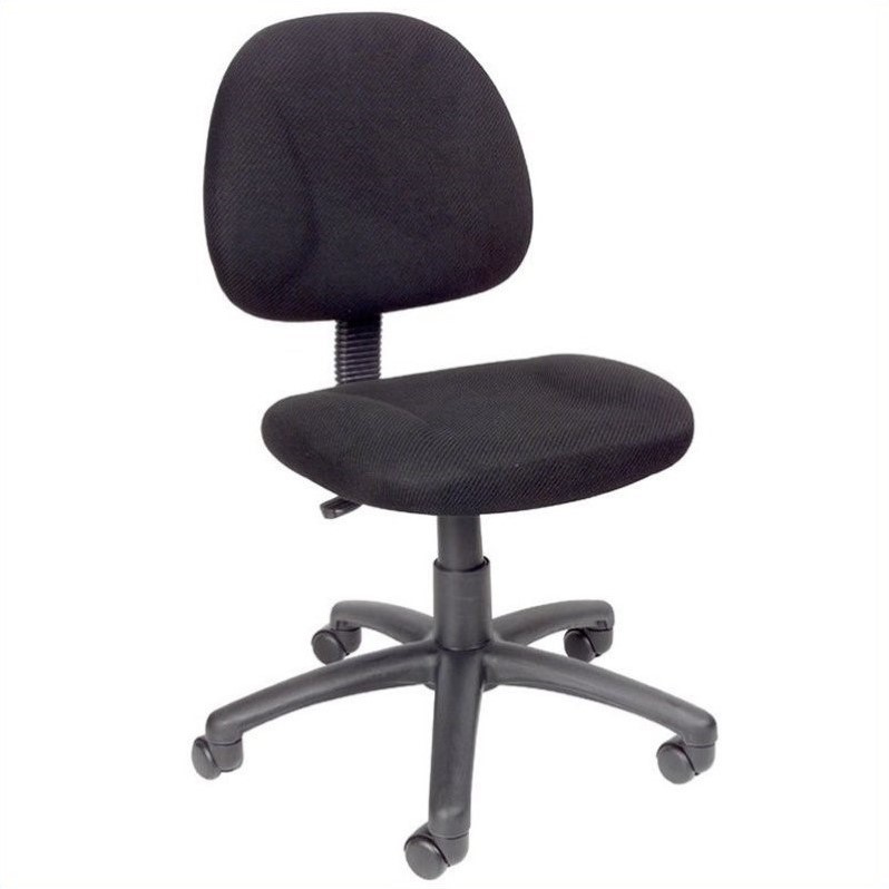 Home Square 2 Piece Adjustable DX Fabric Posture Office Chair Set in Black