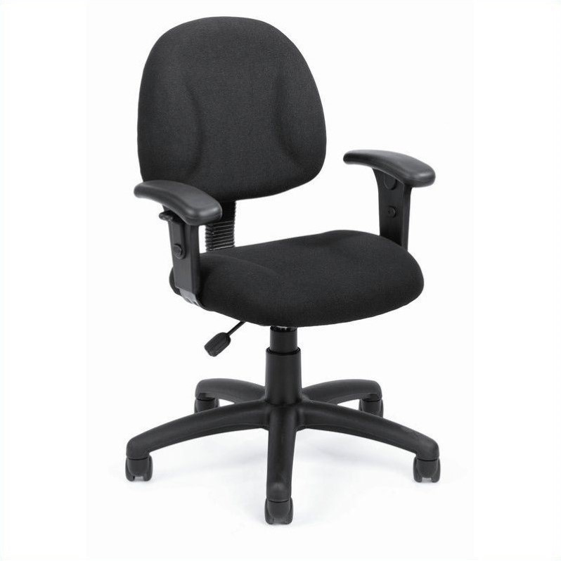 Home Square 2 Piece DX Posture Office Chair with Adjustable Arms Set in Black