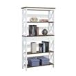 Home Square 5 Tier Shelf Driftwood Bookcase Set in White (Set of 2)
