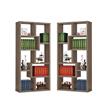 Home Square 2 Piece Wood Casual Bookcase Set in Weathered Gray