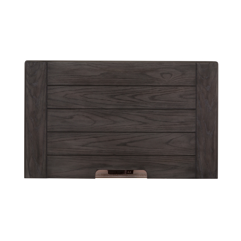 Home Square 2 Piece Wood Night Stand with Charging Station Set in Light Brown