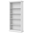 Home Square 5 Shelf Modern Wood Bookcase Set in White (Set of 2)