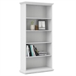 Home Square 5 Shelf Modern Wood Bookcase Set in White (Set of 2)