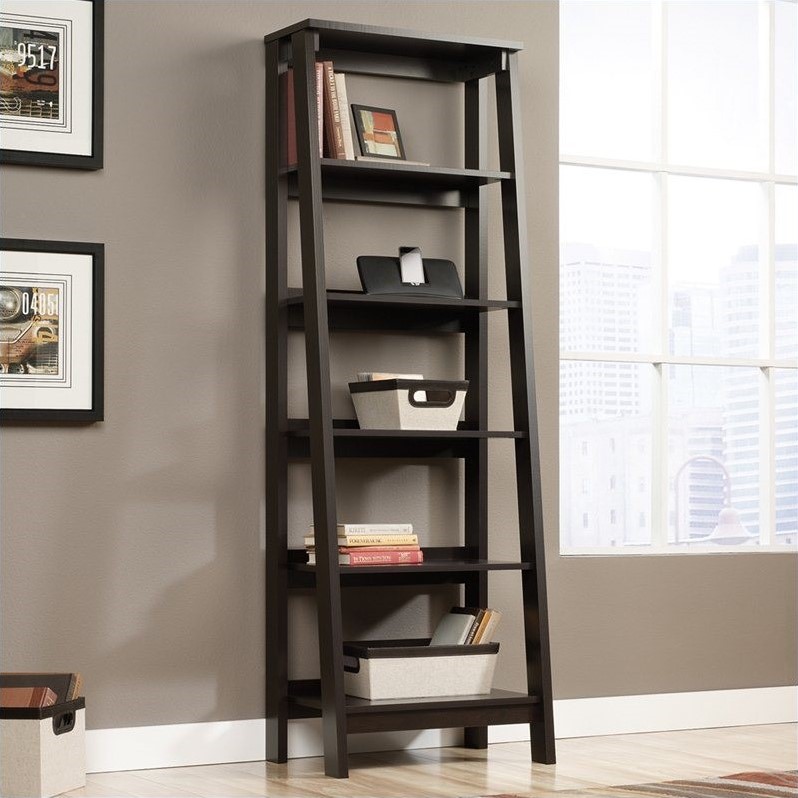 Home Square 5 Shelf Wood Bookcase Set in Jamocha Brown (Set of 2)