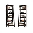 Home Square 5 Shelf Wood Bookcase Set in Jamocha Brown (Set of 2)