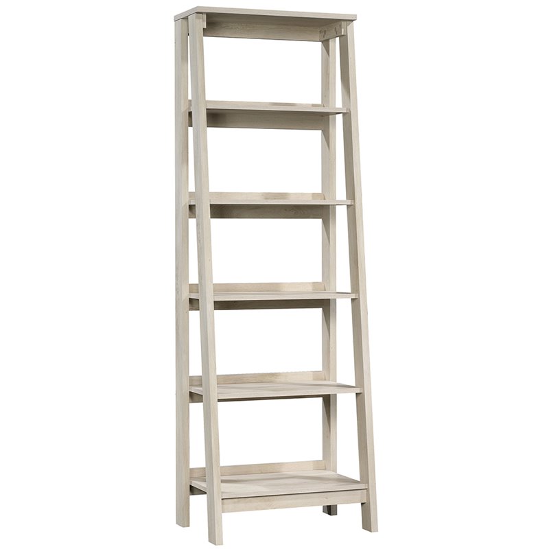 Home Square 5 Shelf Wood Bookcase Set in Chalked Chestnut (Set of 2)