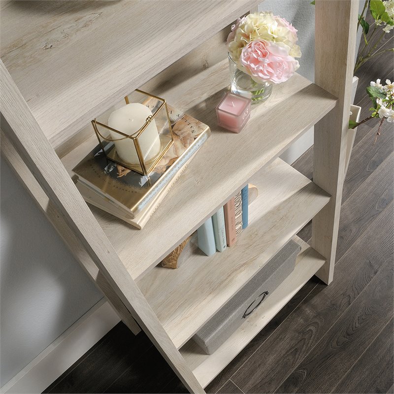 Home Square 5 Shelf Wood Bookcase Set in Chalked Chestnut (Set of 2)