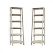 Home Square 5 Shelf Wood Bookcase Set in Chalked Chestnut (Set of 2)