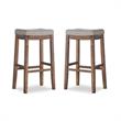 Home Square 2 Piece Wood Bar Stool Set in Rustic Brown