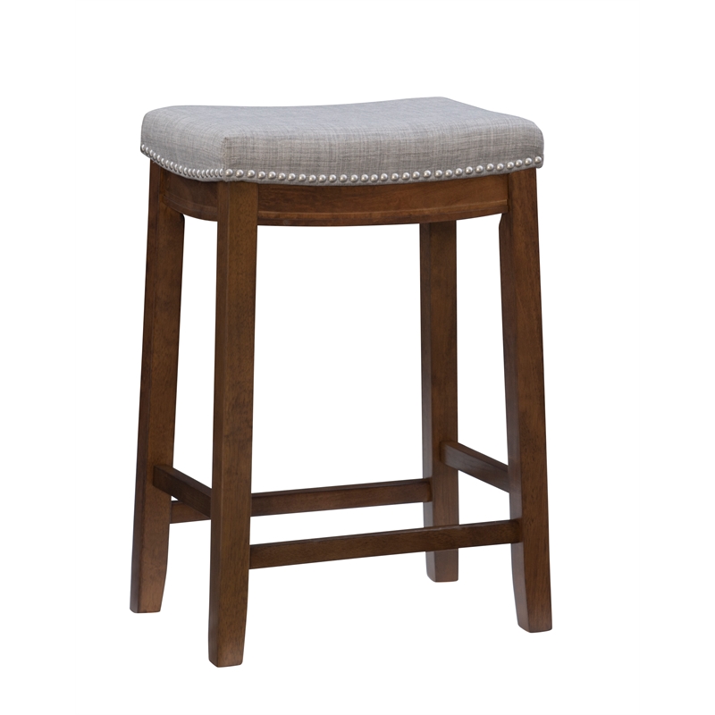 Home Square 2 Piece Wood Counter Stool Set in Rustic Brown