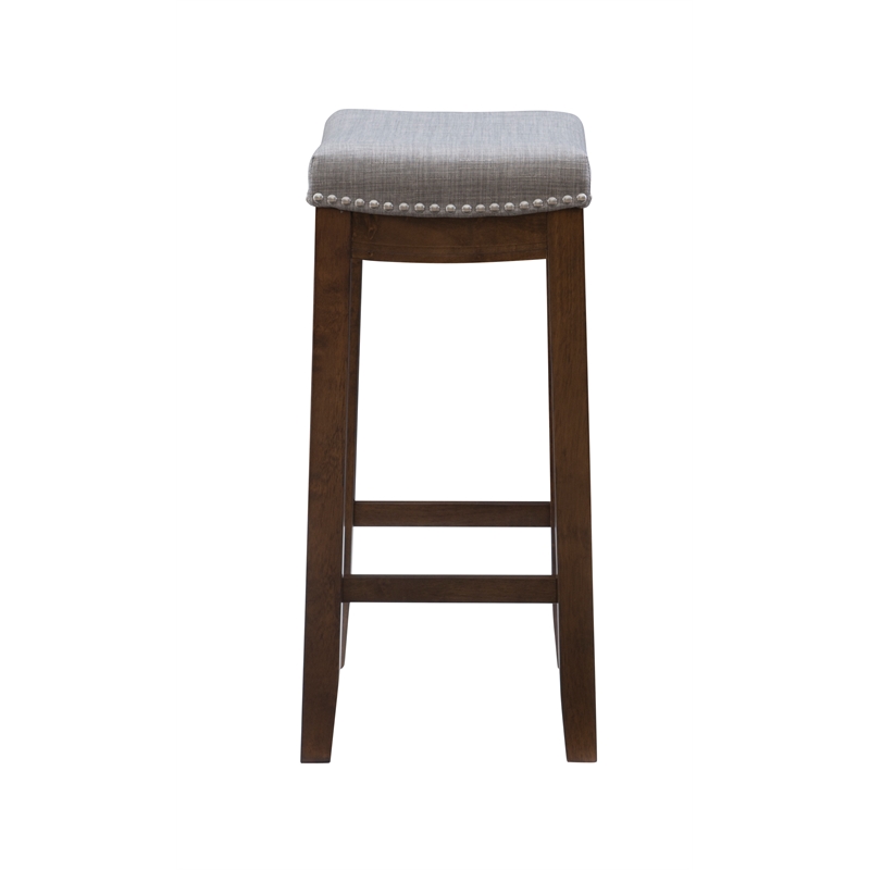 Home Square 2 Piece Wood Counter Stool Set in Rustic Brown