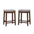 Home Square 2 Piece Wood Counter Stool Set in Rustic Brown