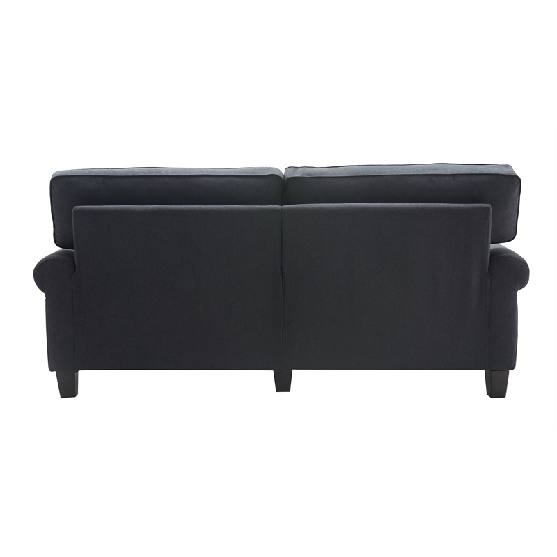 Home Square 2 Piece Contemporary Fabric Sofa Set in Charcoal
