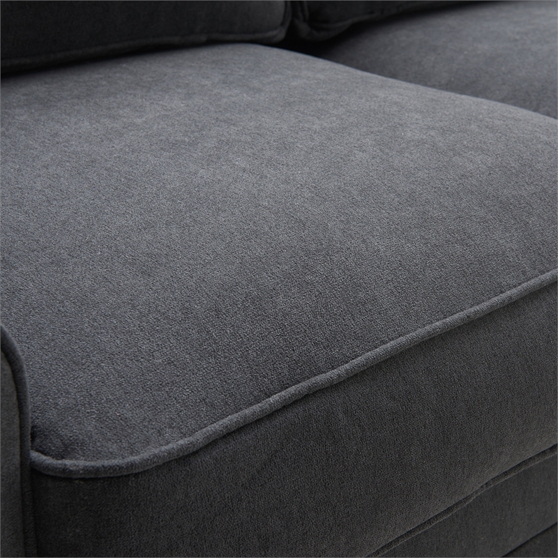 Home Square 2 Piece Contemporary Fabric Sofa Set in Charcoal