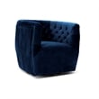 Home Square 2 Piece Swivel Velvet Accent Chair Set in Navy Blue