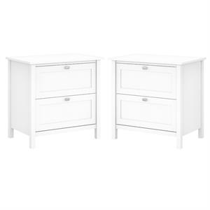 Home Square 2 Drawer Filing Cabinet Set in Pure White (Set of 2)