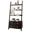 Home Square 4 Shelf Ladder Wood Bookcase Set in Cappuccino (Set of 2)