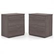 Home Square 2 Drawer Lateral Filing Cabinet Set in Bark Gray (Set of 2)