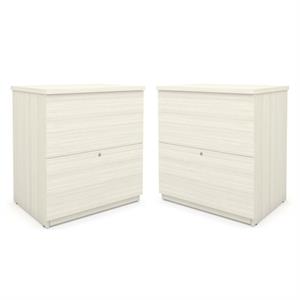 home square 2 drawer lateral filing cabinet set in white chocolate (set of 2)