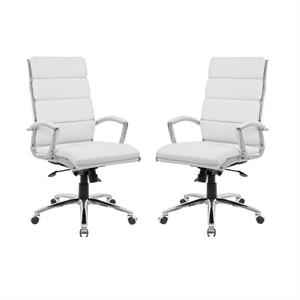 home square 2 piece executive upholstered chair set in chrome