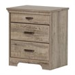 Home Square 2 Drawer Wood Nightstand Set in Weathered Oak (Set of 2)