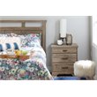 Home Square 2 Drawer Wood Nightstand Set in Weathered Oak (Set of 2)