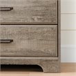 Home Square 2 Drawer Wood Nightstand Set in Weathered Oak (Set of 2)