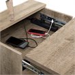 Home Square 2 Drawer Wood Nightstand Set in Weathered Oak (Set of 2)