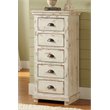 Home Square 5 Drawer Lingerie Chest Set in Distressed White (Set of 2)