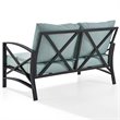 Home Square 2 Piece Metal Patio Loveseat Set in Oil Bronze and Mist