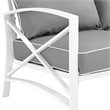 Home Square 2 Piece Metal Patio Loveseat Set in Gray and White