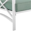 Home Square 2 Piece Metal Patio Loveseat Set in Mist and White