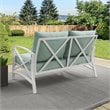 Home Square 2 Piece Metal Patio Loveseat Set in Mist and White