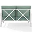 Home Square 2 Piece Metal Patio Loveseat Set in Mist and White